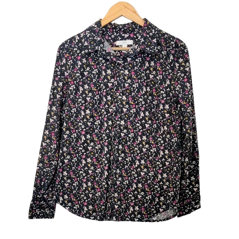 1901 Print Regular Stretch Poplin Button Up Shirt… - image 2